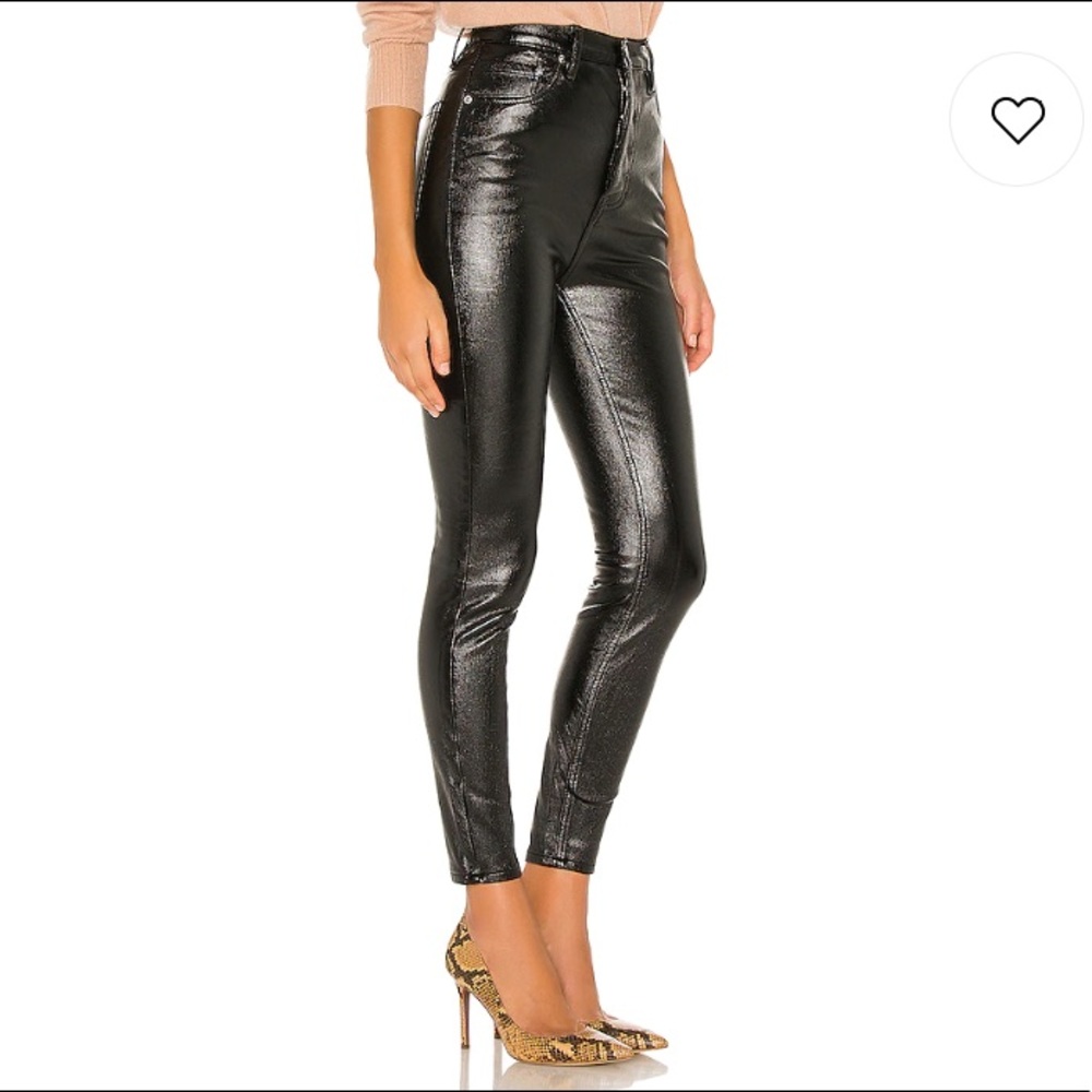 Free People Phoenix Coated Skinny Jeans Black NWOT
